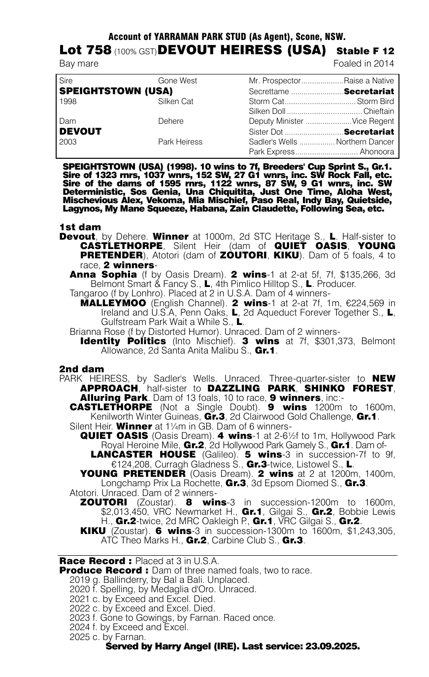 Pedigree - Lot 758
