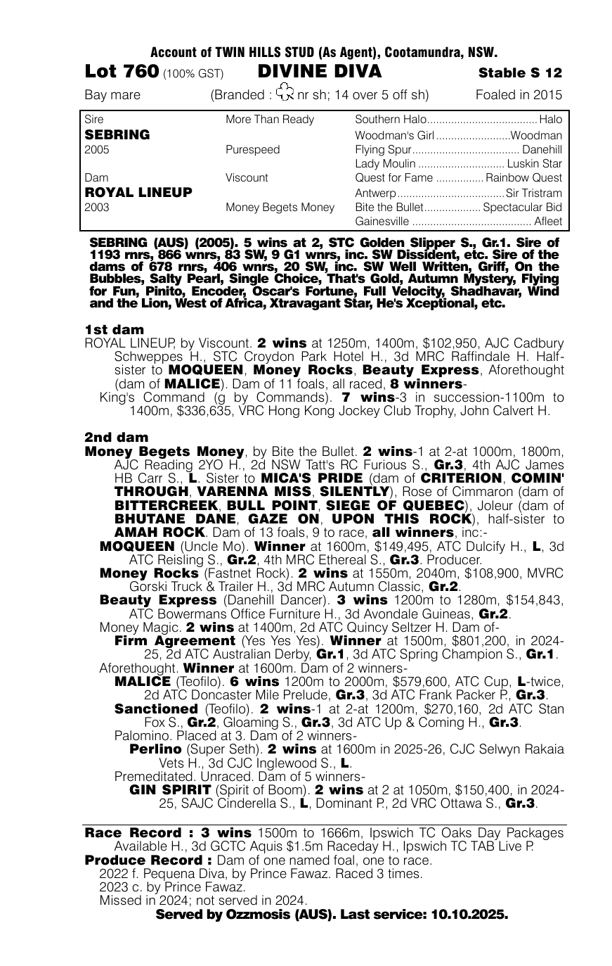 Pedigree - Lot 760