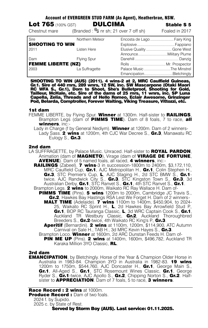 Pedigree - Lot 765