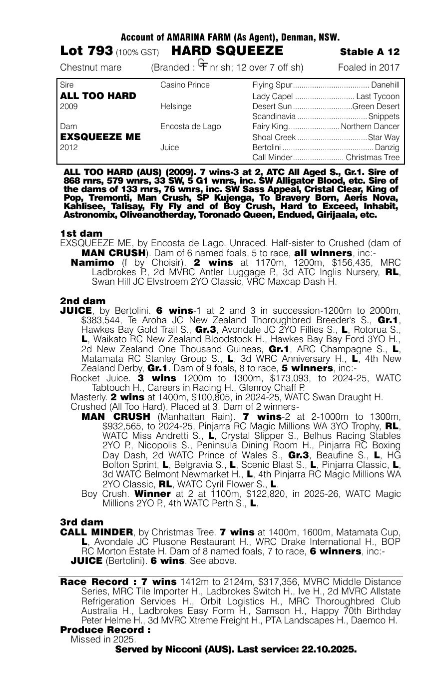 Pedigree - Lot 793