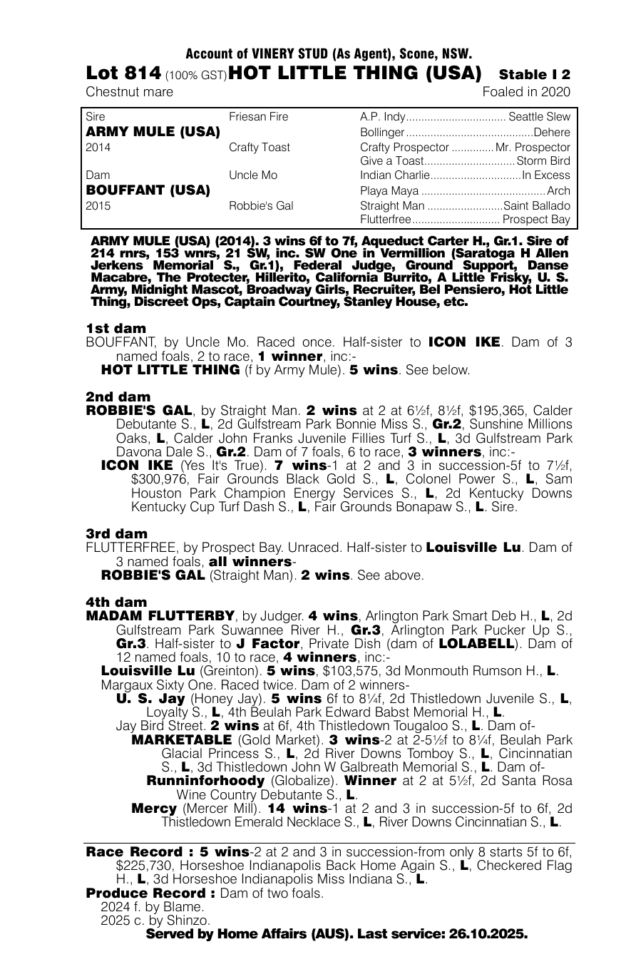 Pedigree - Lot 814