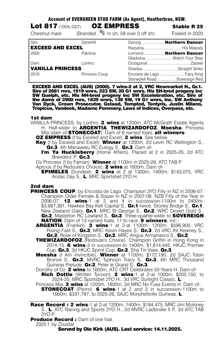 Pedigree - Lot 817
