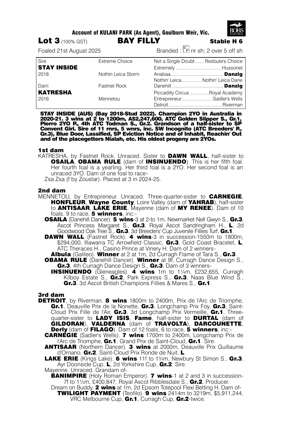 Pedigree - Lot 3