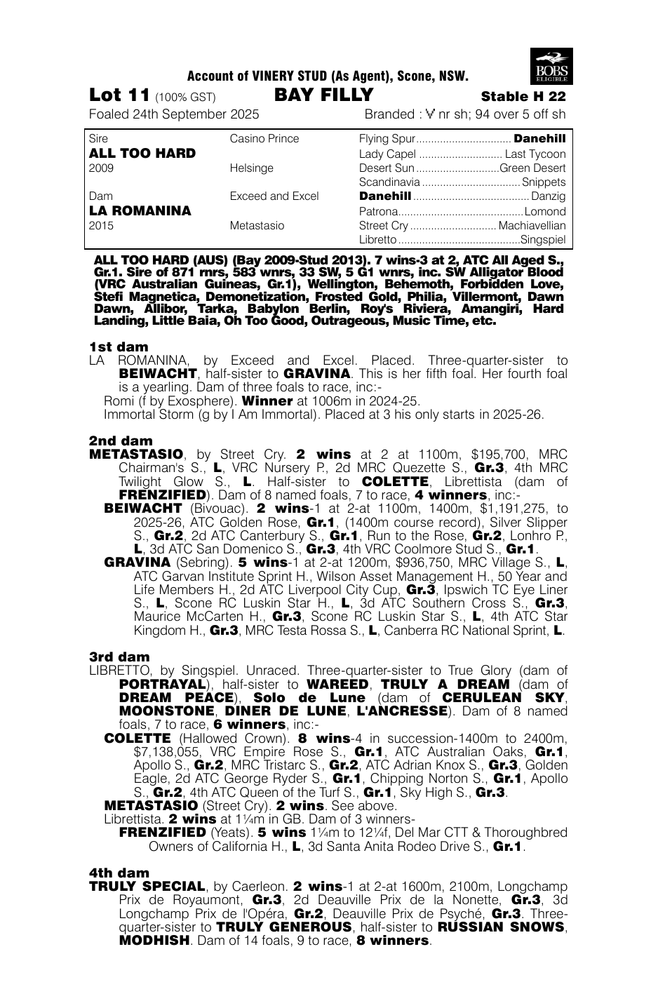 Pedigree - Lot 11