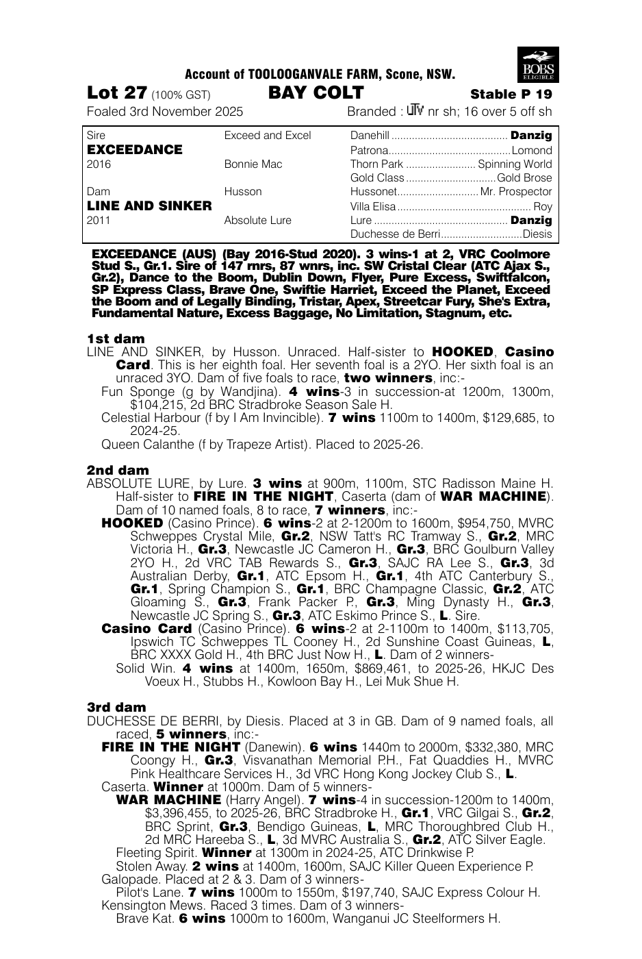 Pedigree - Lot 27