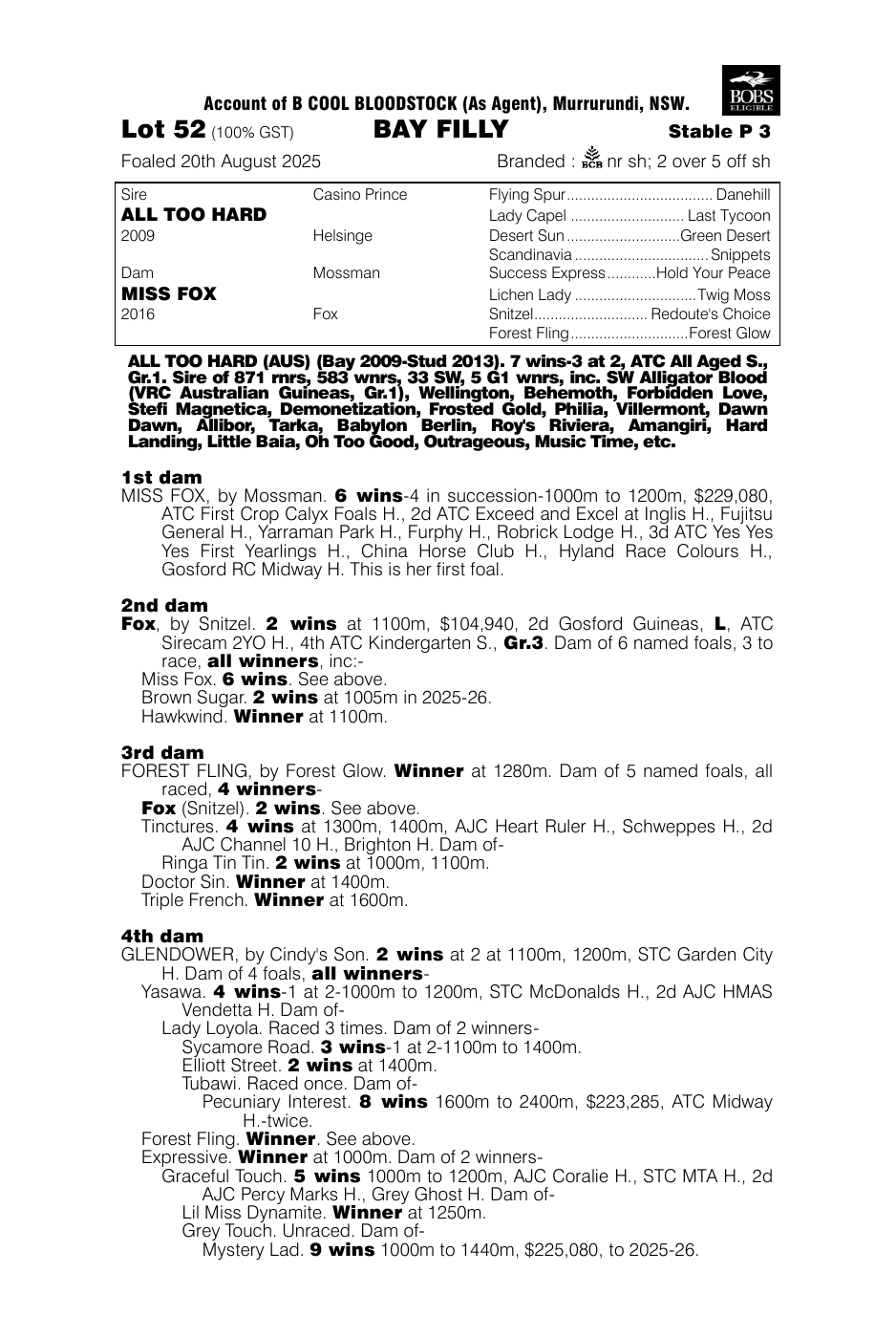 Pedigree - Lot 52