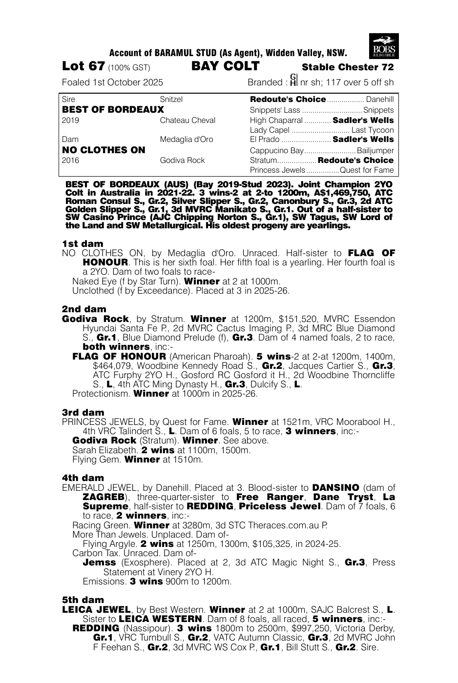 Pedigree - Lot 67