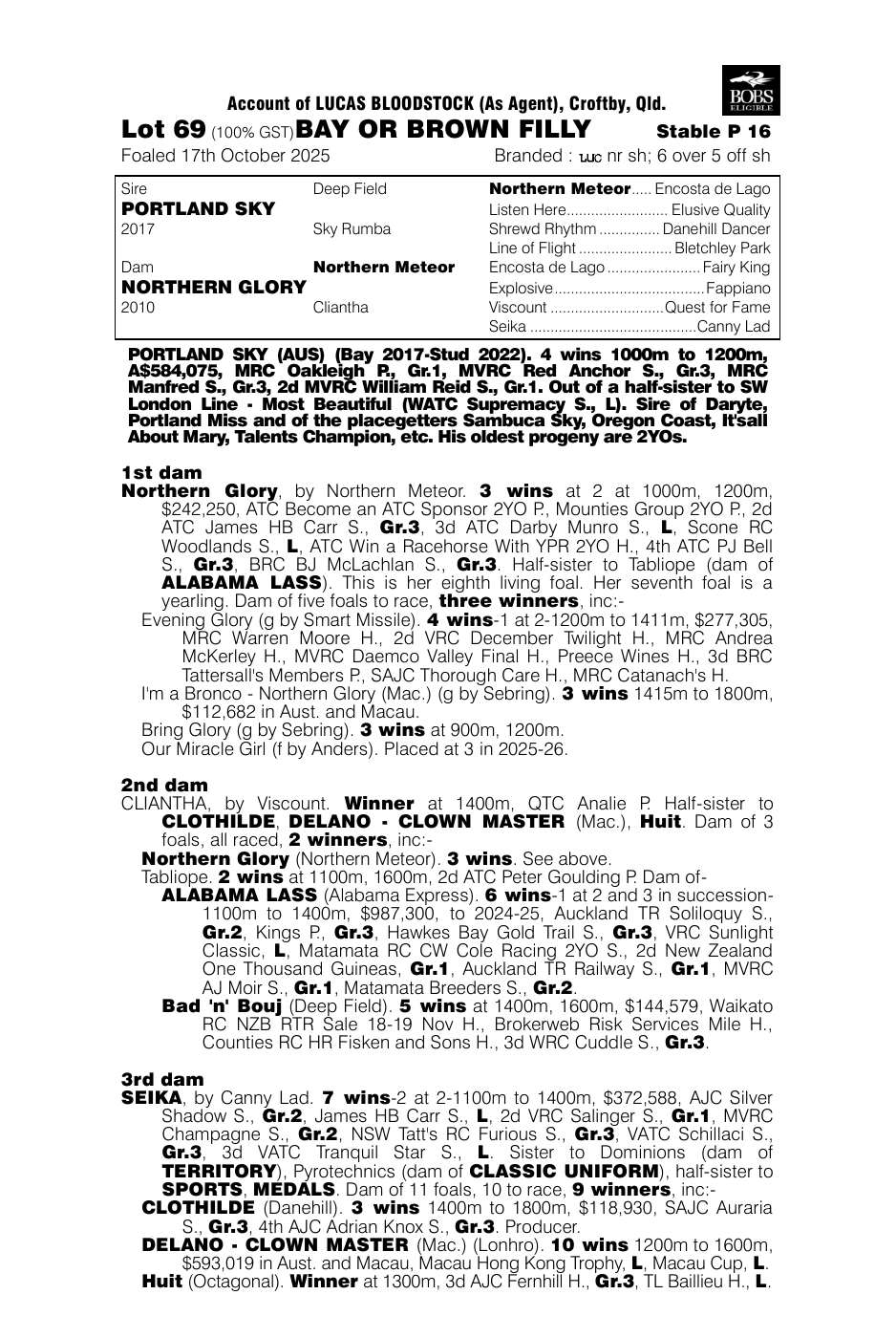 Pedigree - Lot 69