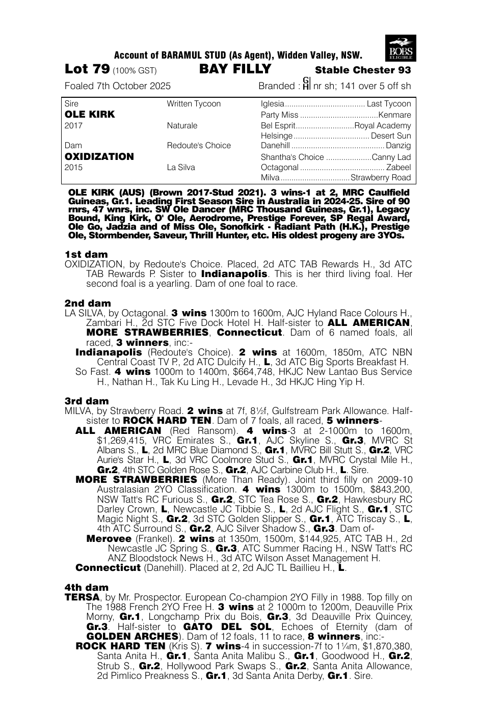Pedigree - Lot 79