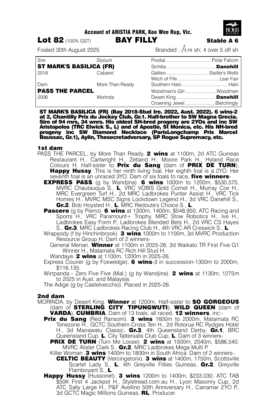 Pedigree - Lot 82