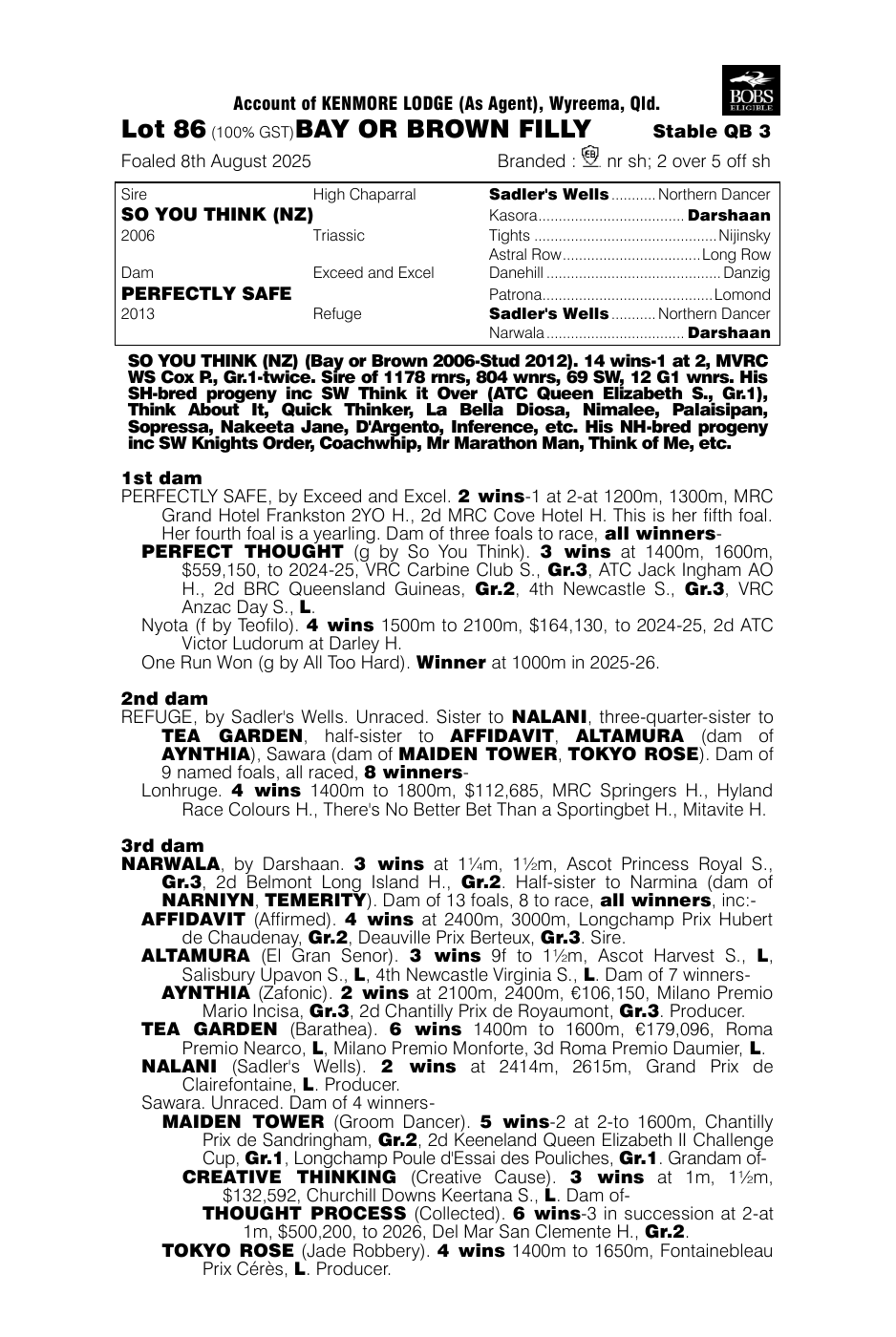 Pedigree - Lot 86