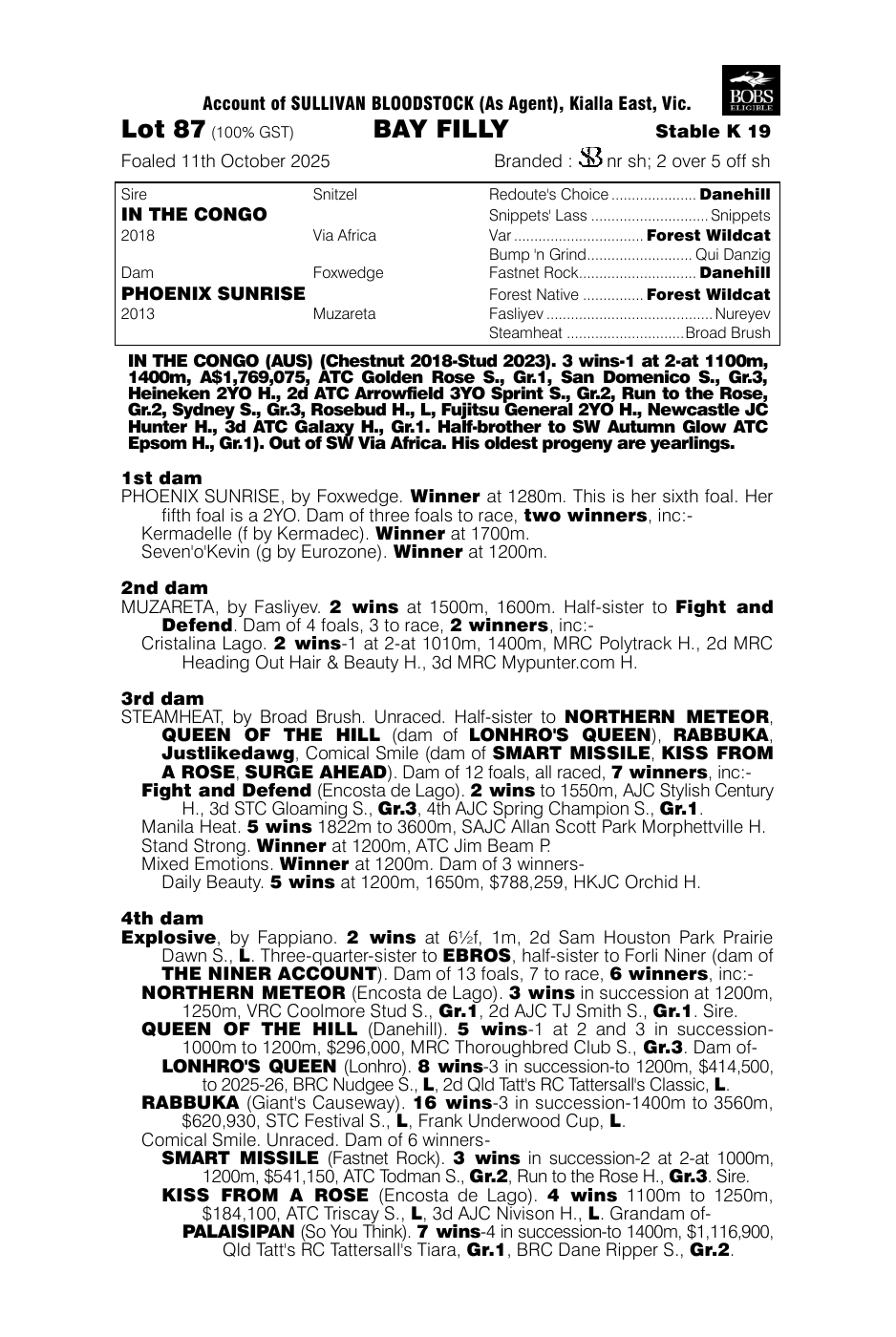 Pedigree - Lot 87
