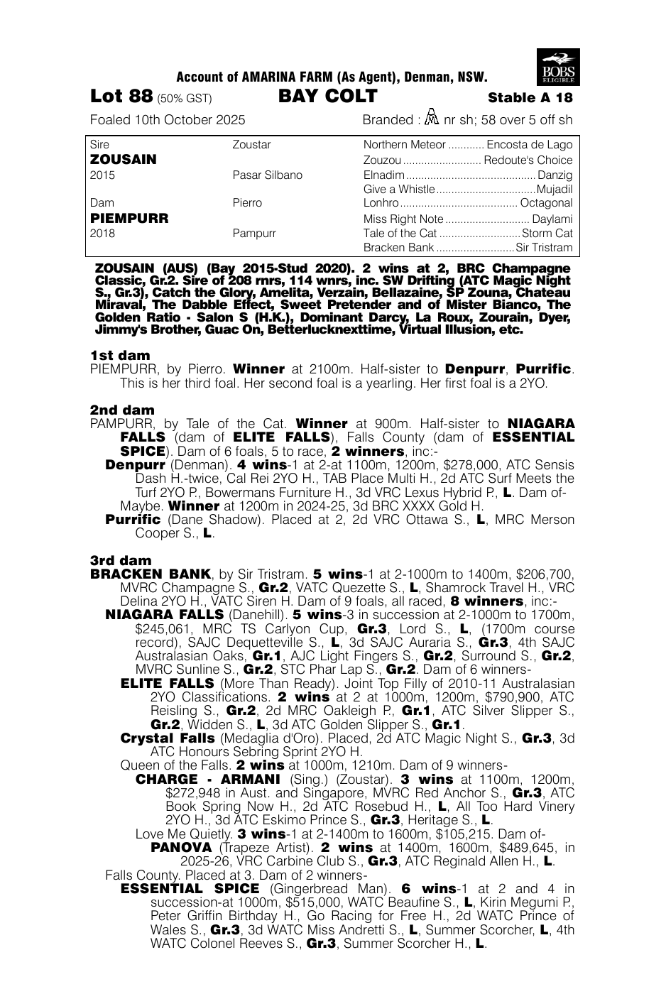 Pedigree - Lot 88