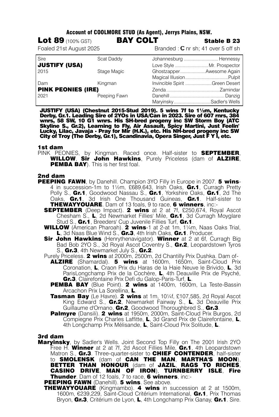Pedigree - Lot 89