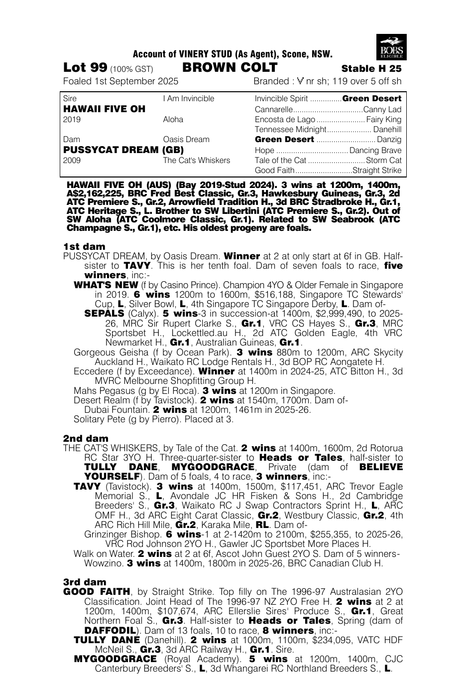 Pedigree - Lot 99