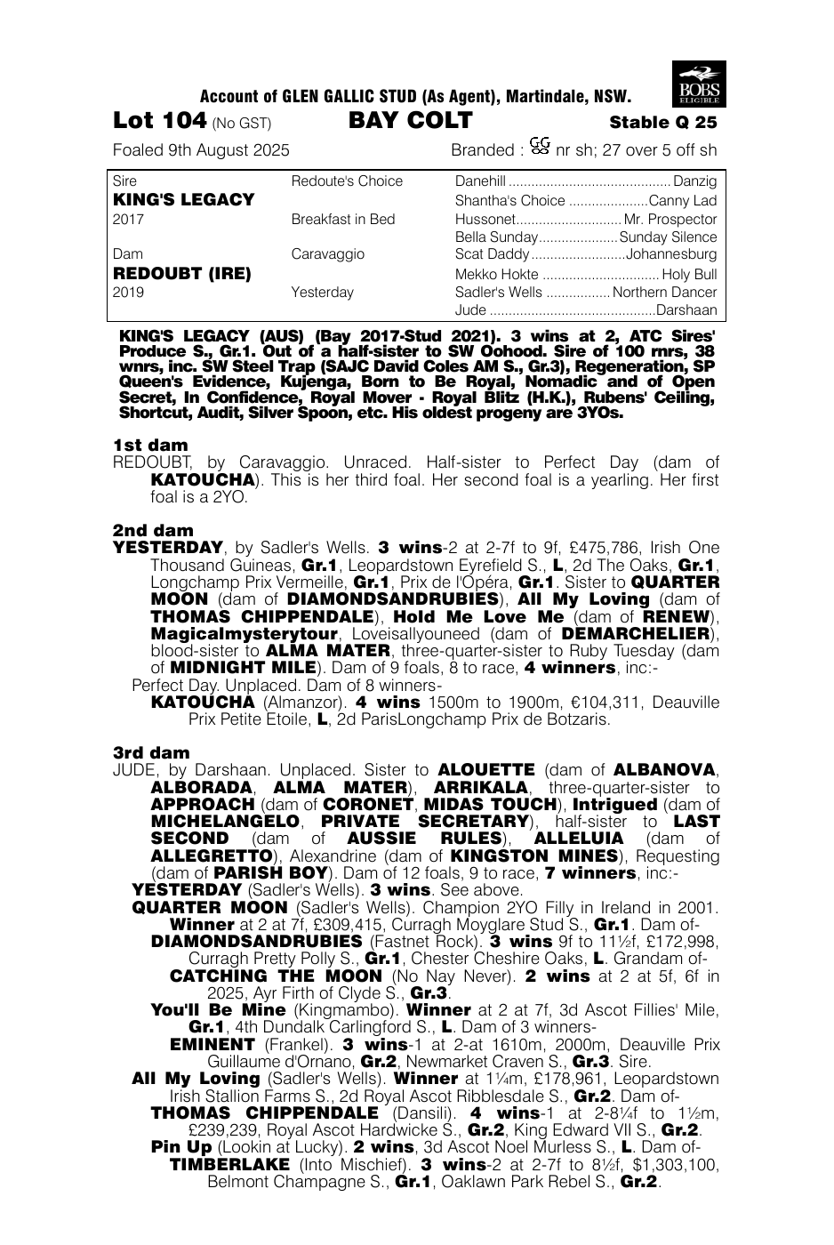 Pedigree - Lot 104