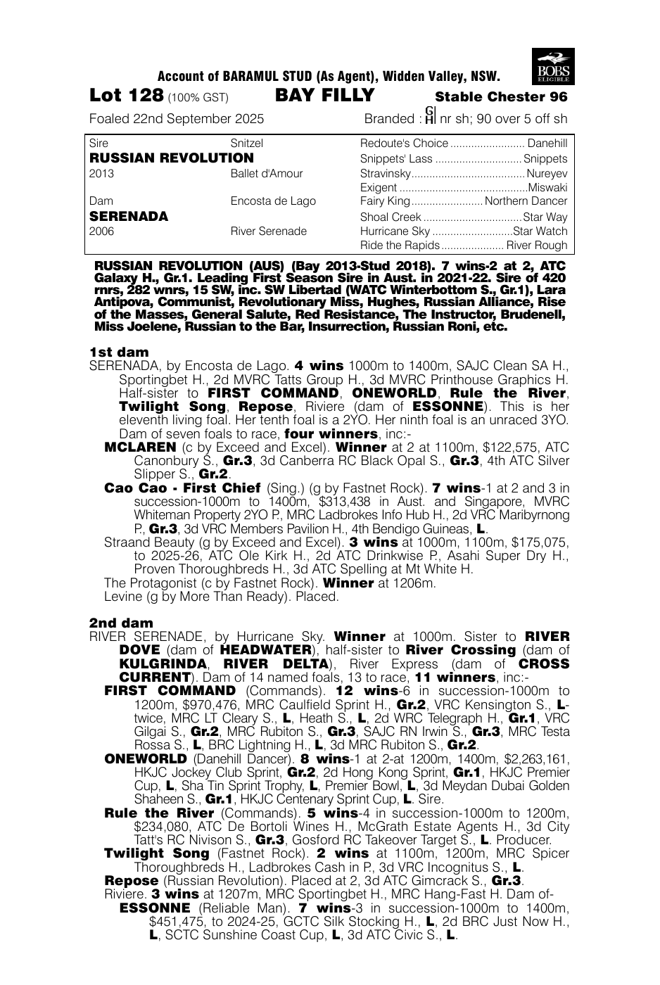 Pedigree - Lot 128