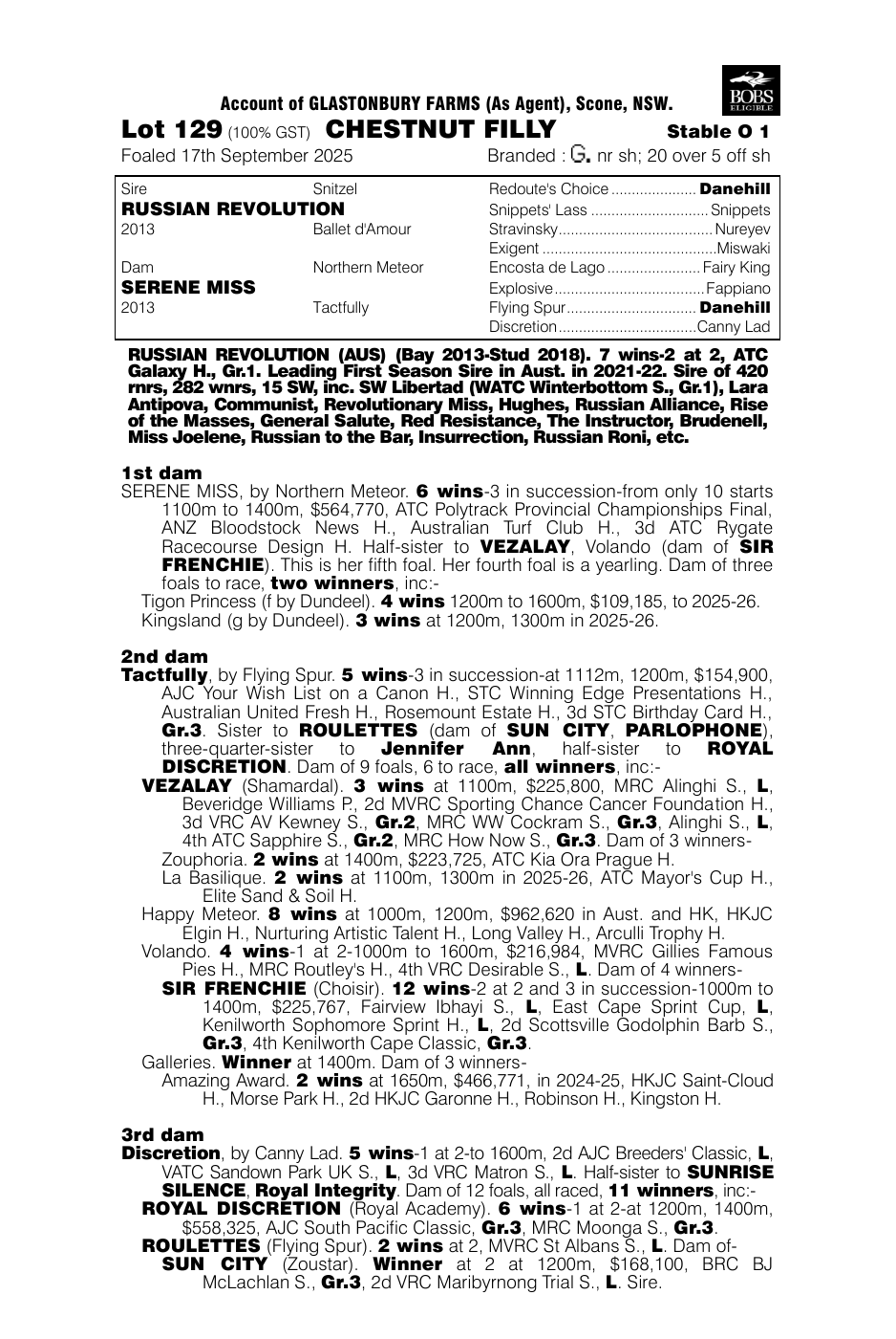 Pedigree - Lot 129