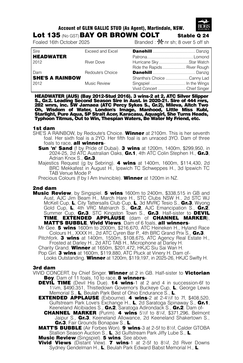 Pedigree - Lot 135