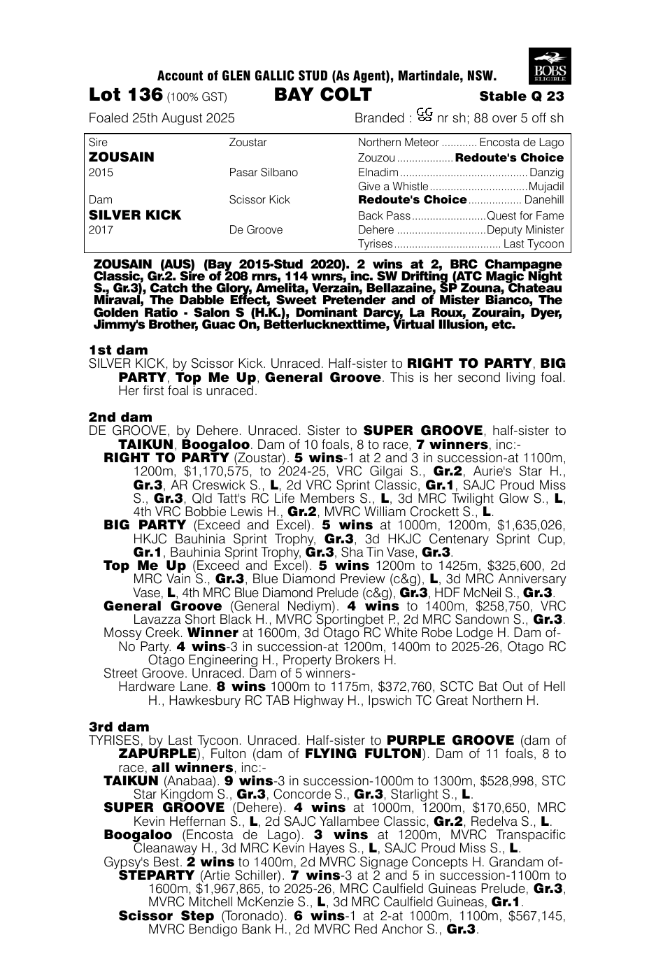 Pedigree - Lot 136