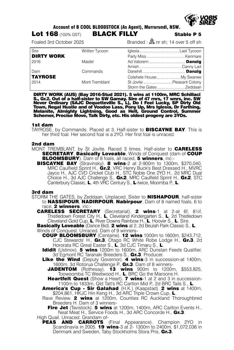 Pedigree - Lot 168