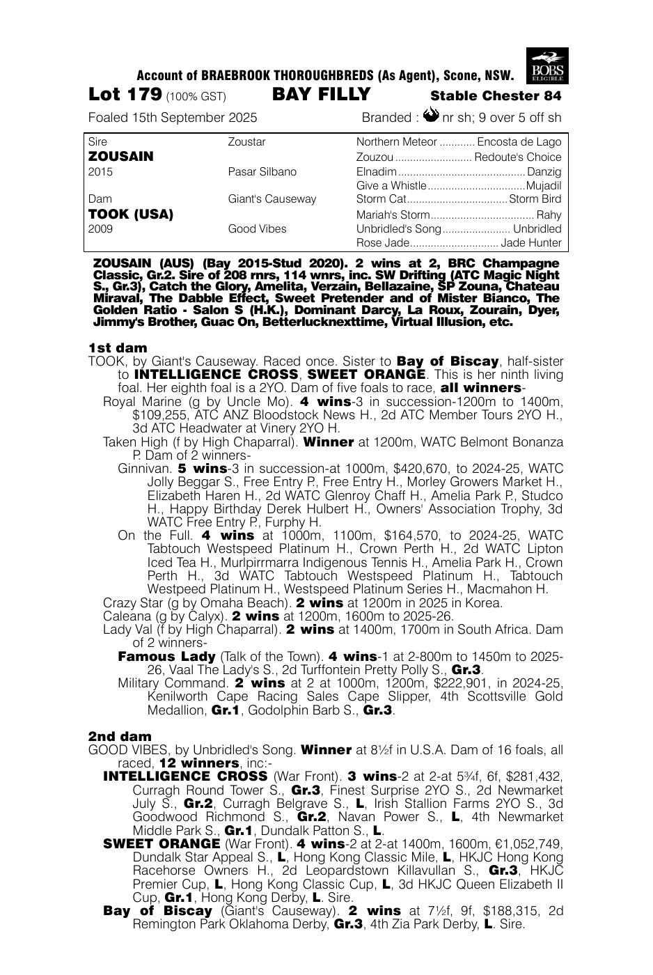 Pedigree - Lot 179