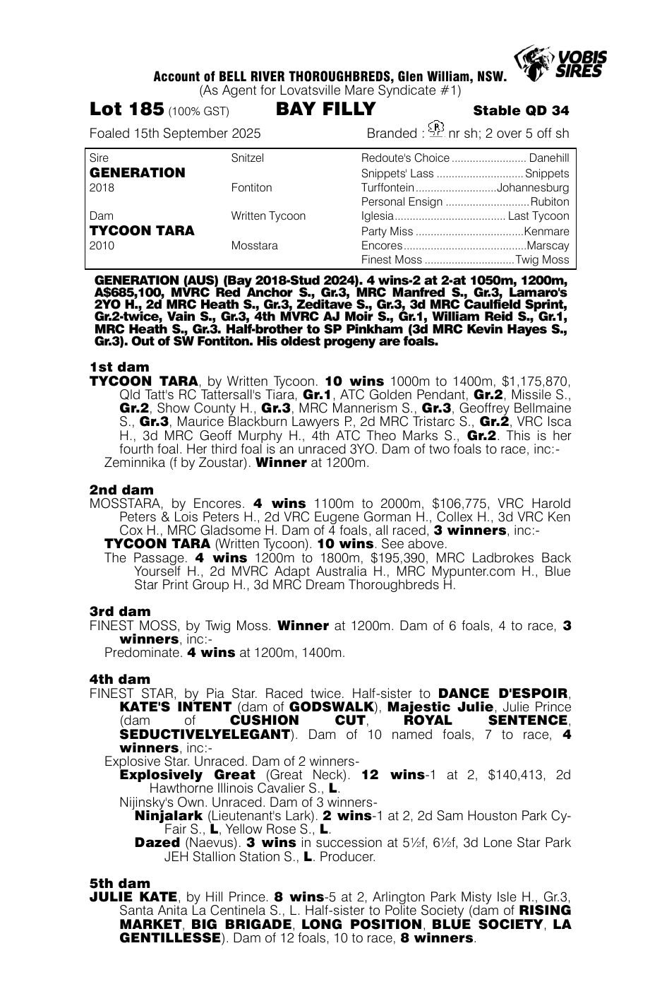 Pedigree - Lot 185
