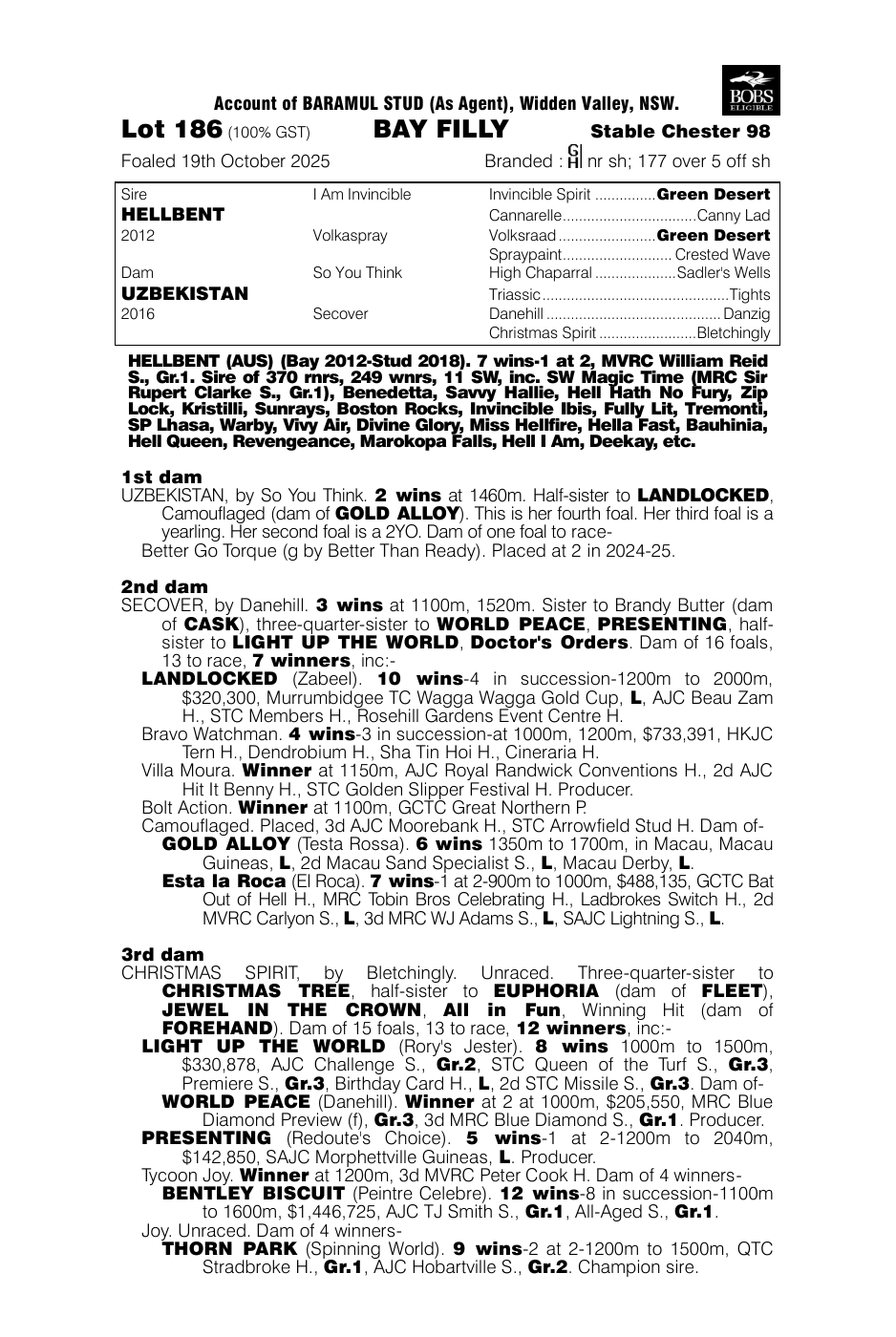 Pedigree - Lot 186