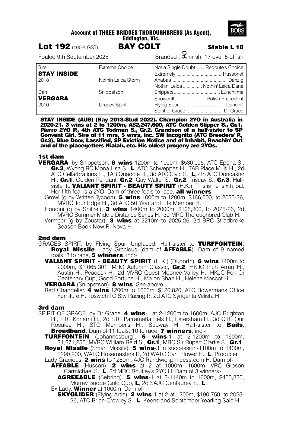 Pedigree - Lot 192