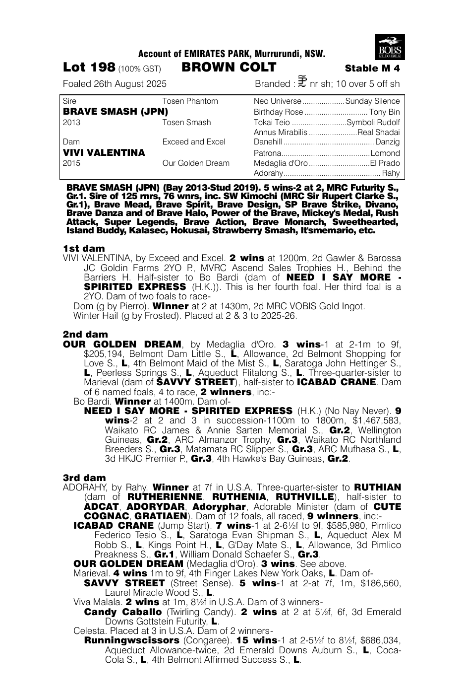 Pedigree - Lot 198