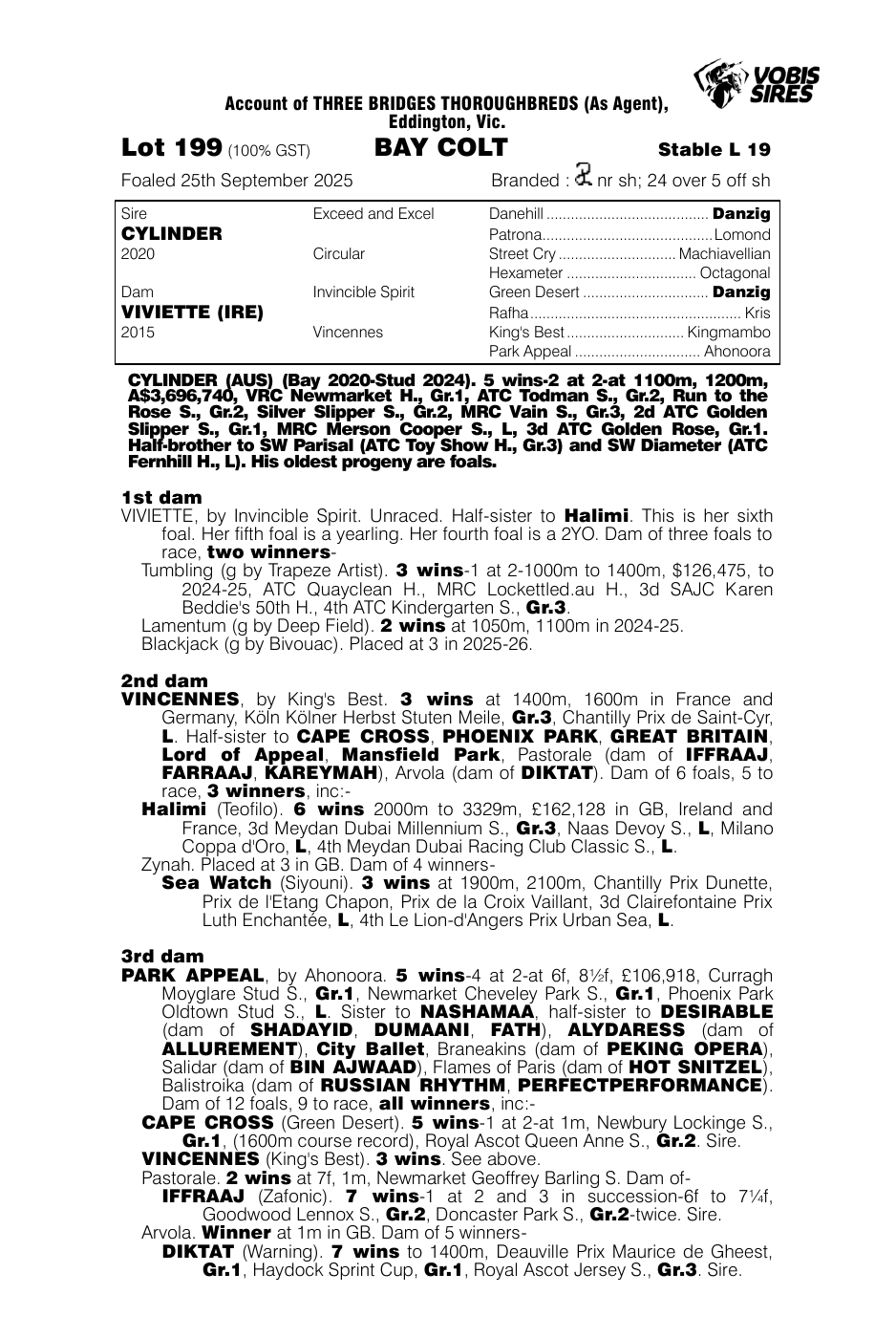 Pedigree - Lot 199