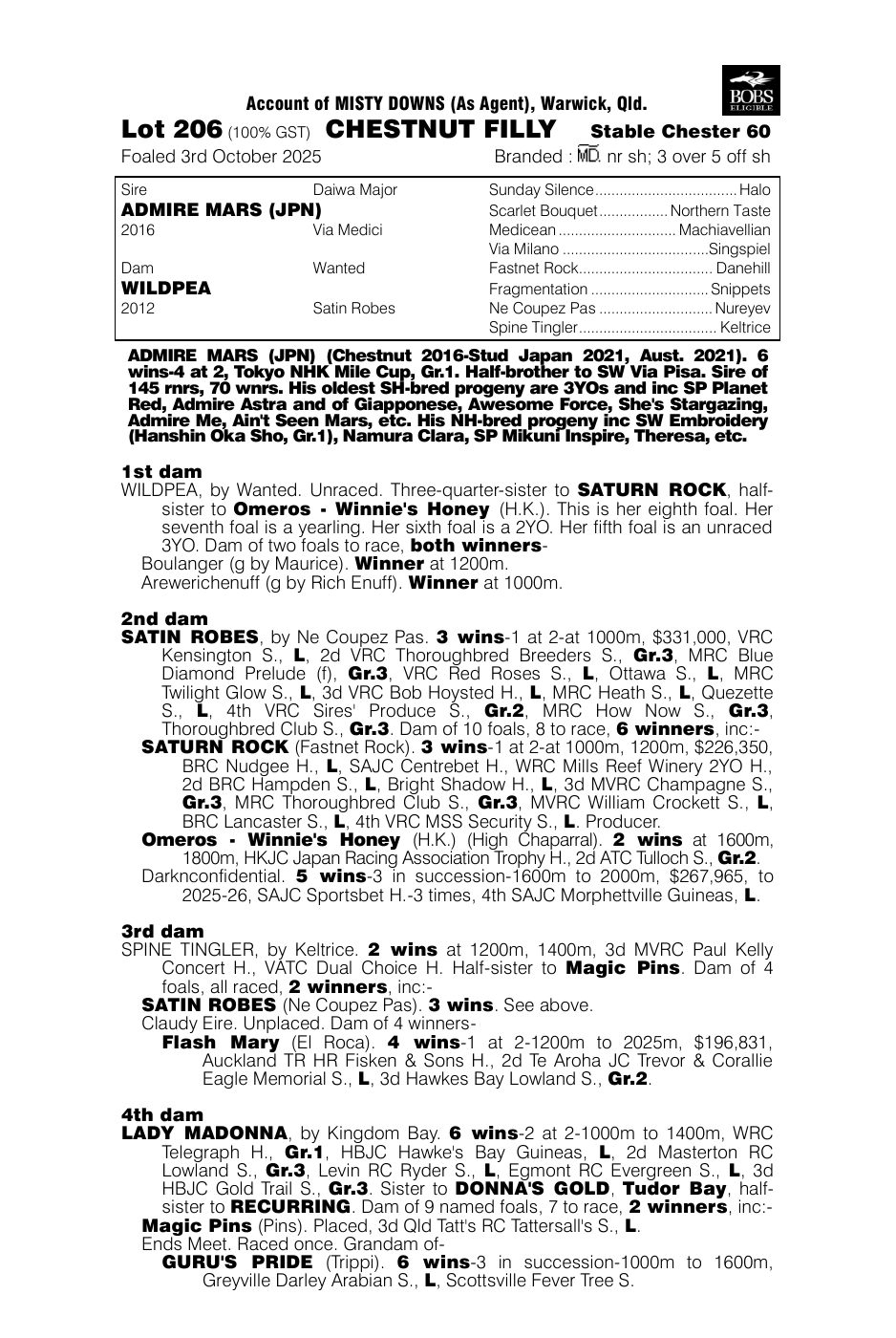Pedigree - Lot 206