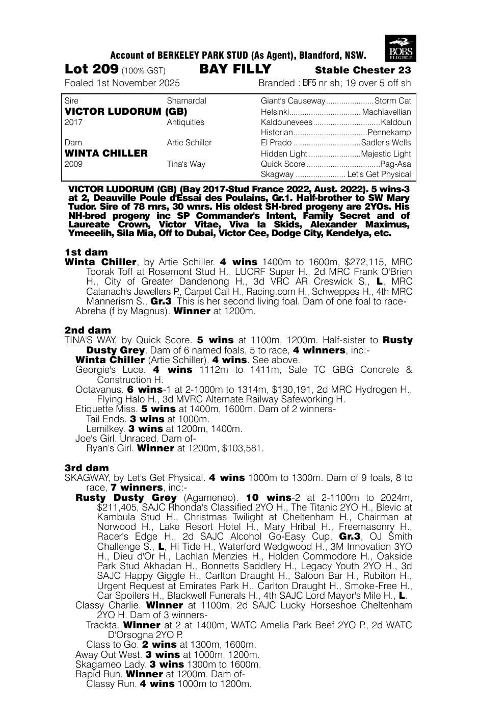 Pedigree - Lot 209