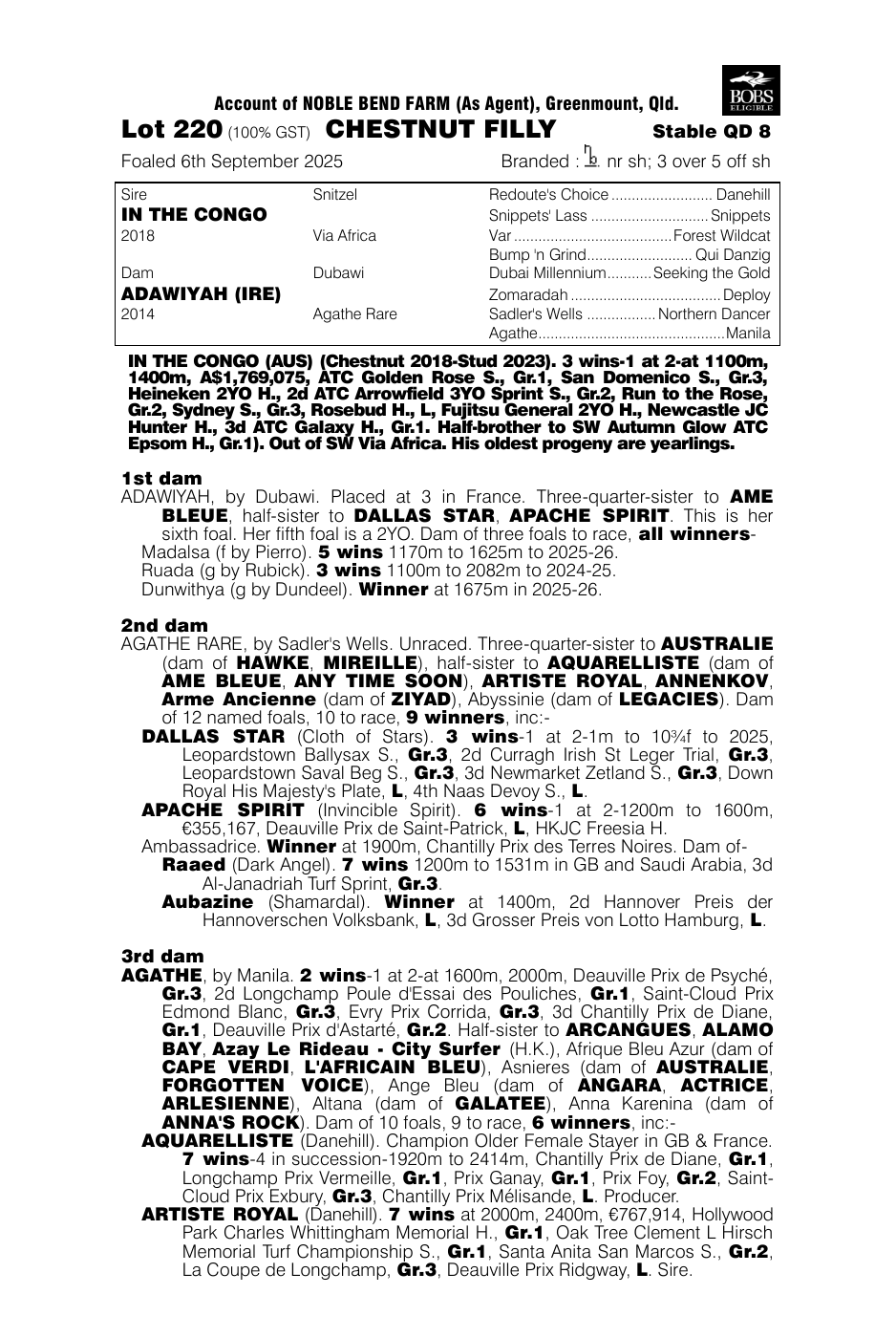 Pedigree - Lot 220