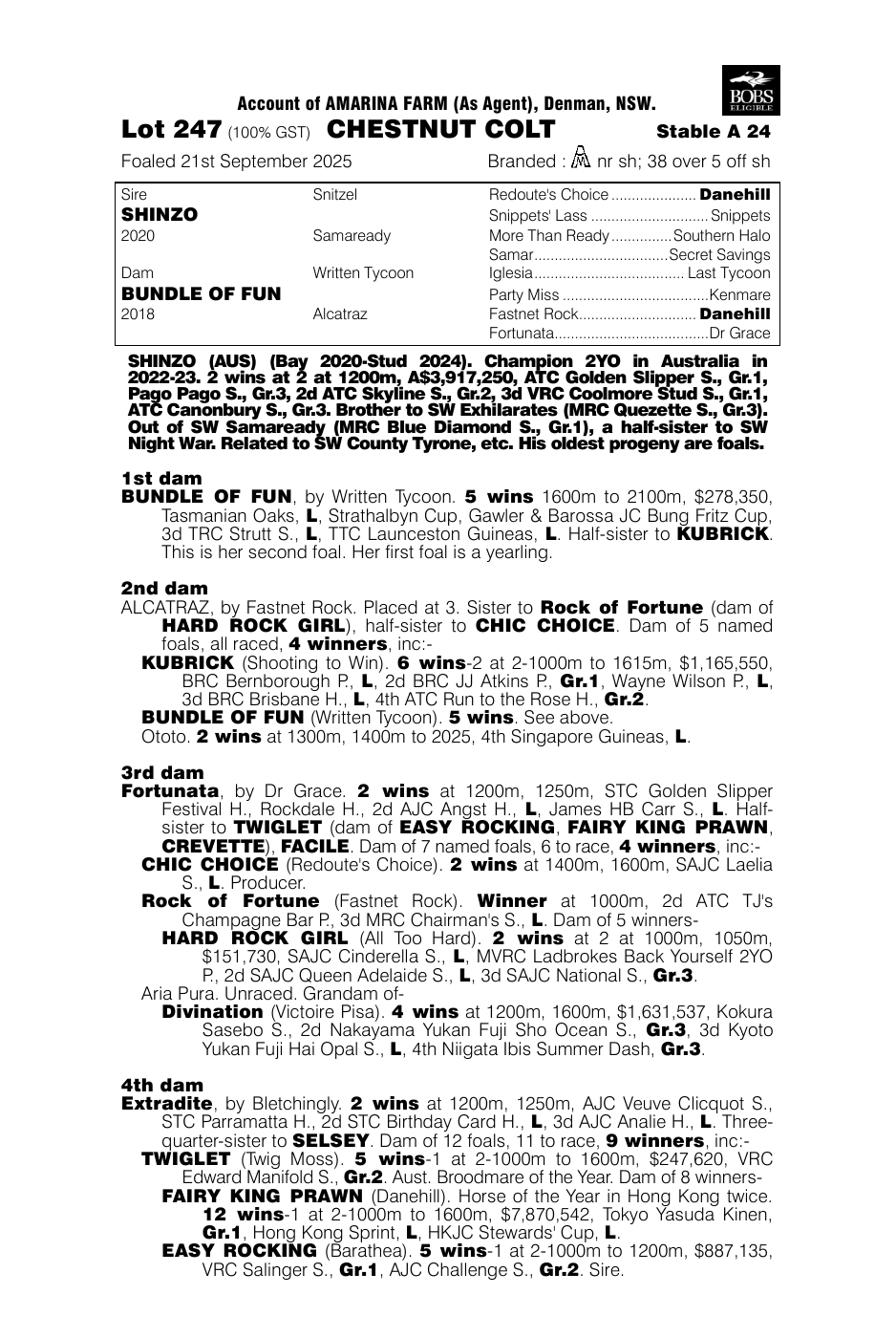 Pedigree - Lot 247