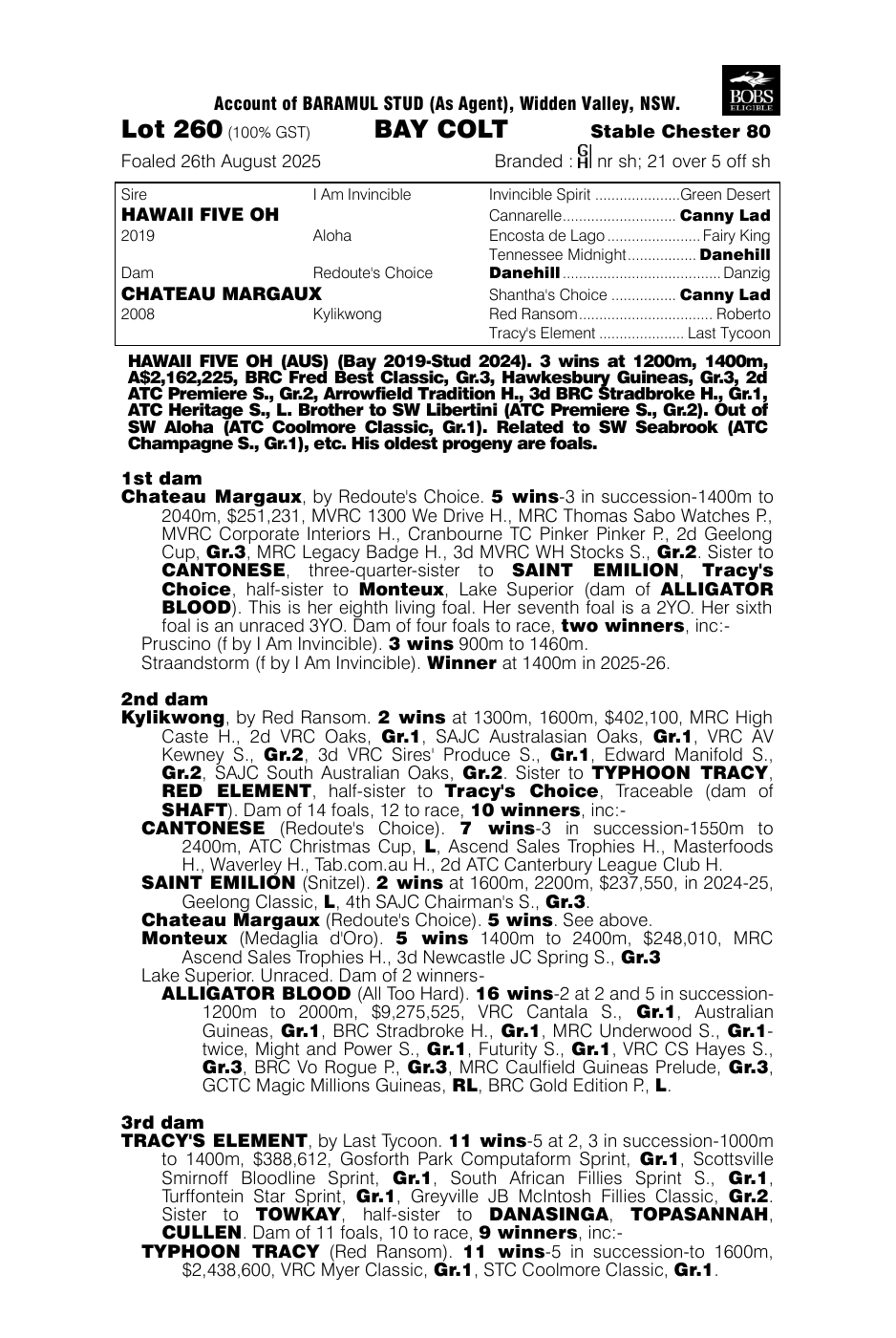 Pedigree - Lot 260