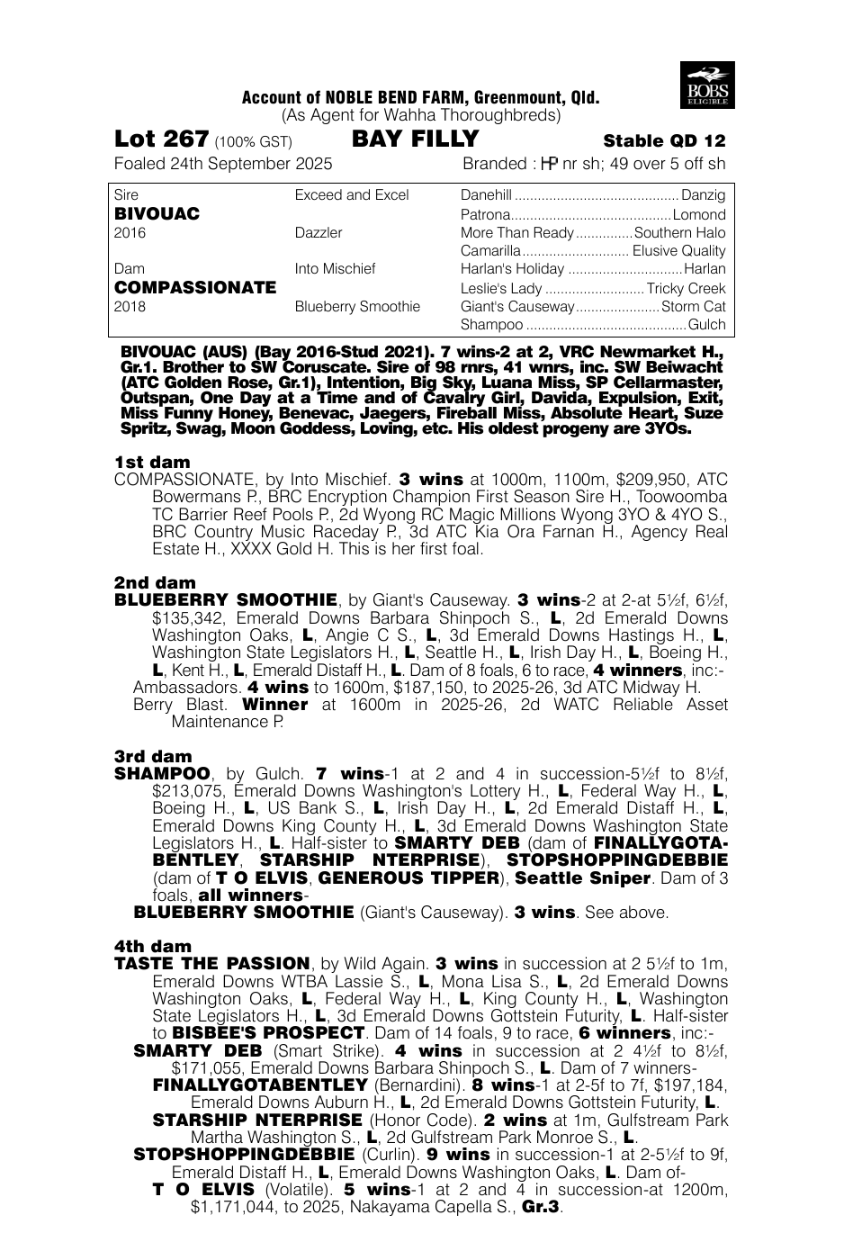 Pedigree - Lot 267
