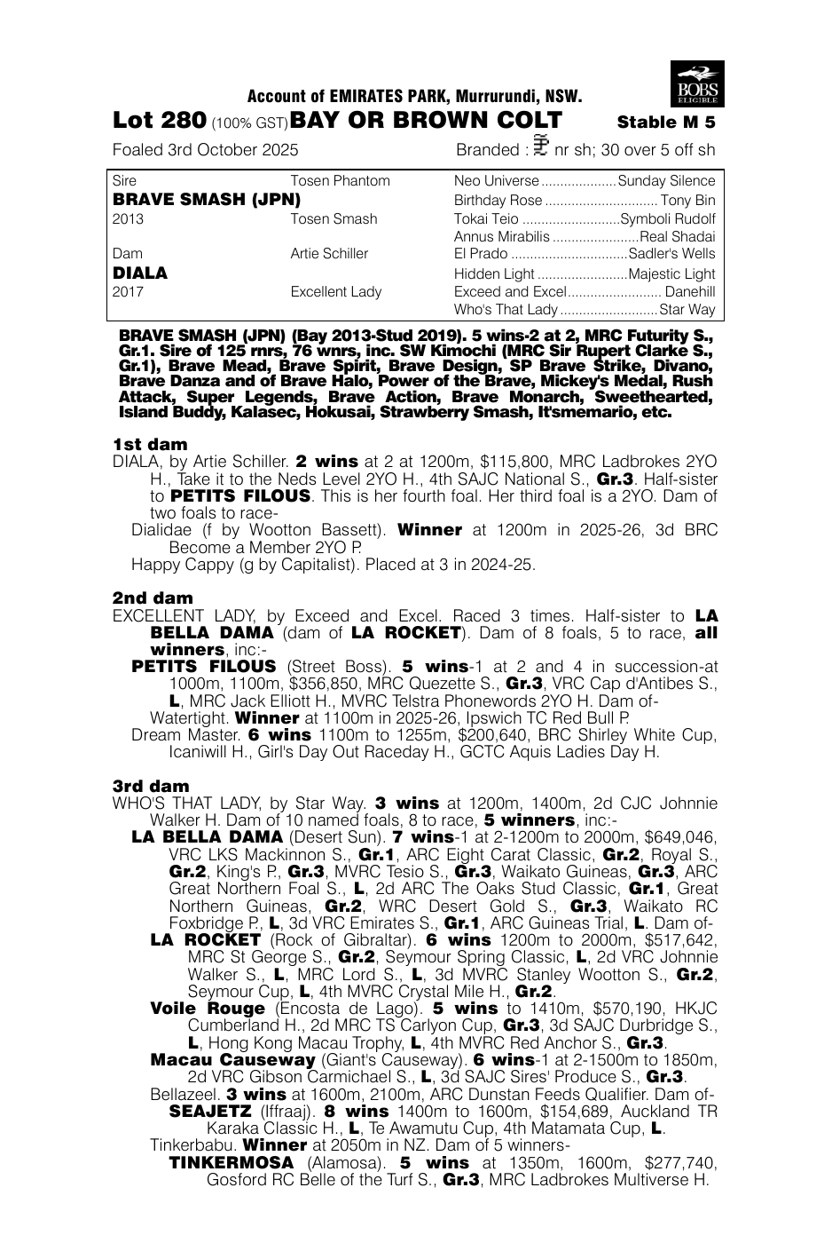 Pedigree - Lot 280