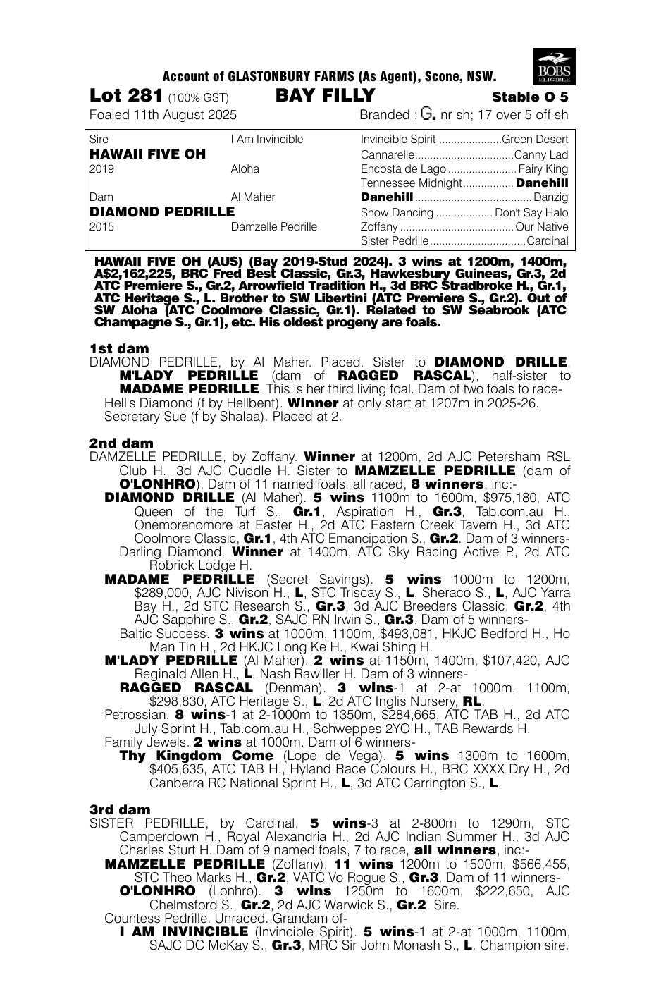 Pedigree - Lot 281