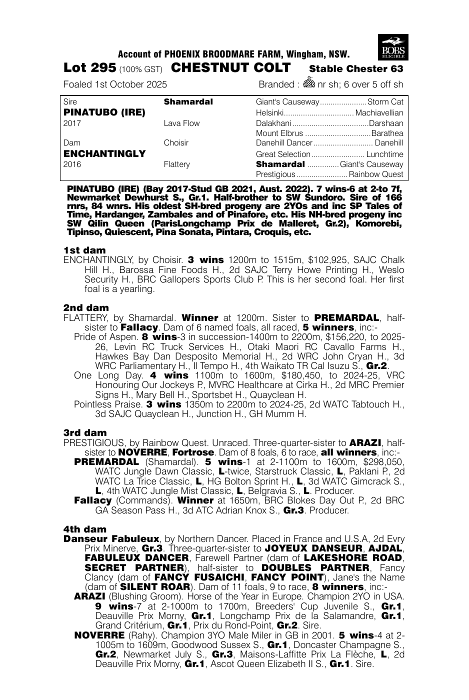Pedigree - Lot 295