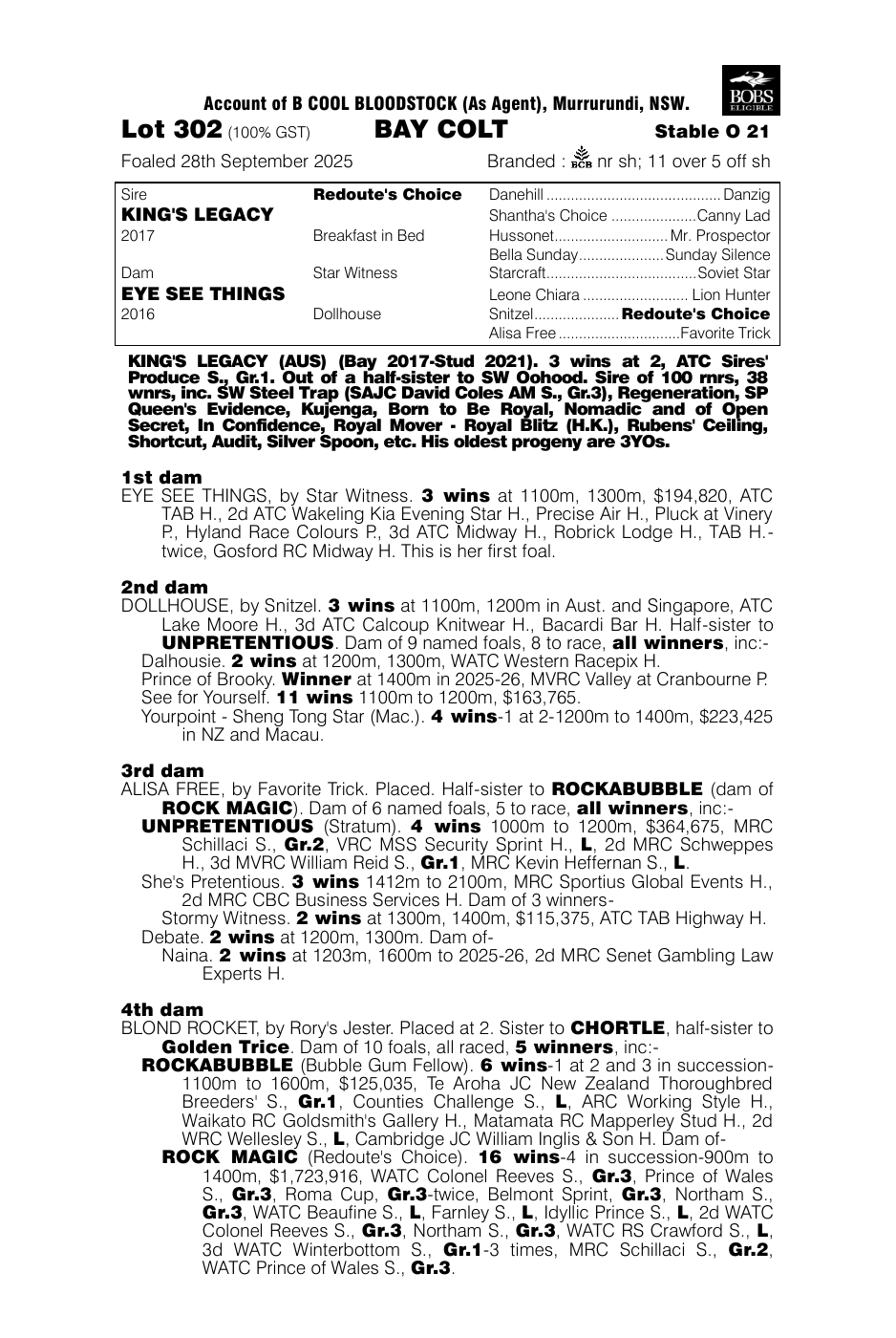Pedigree - Lot 302