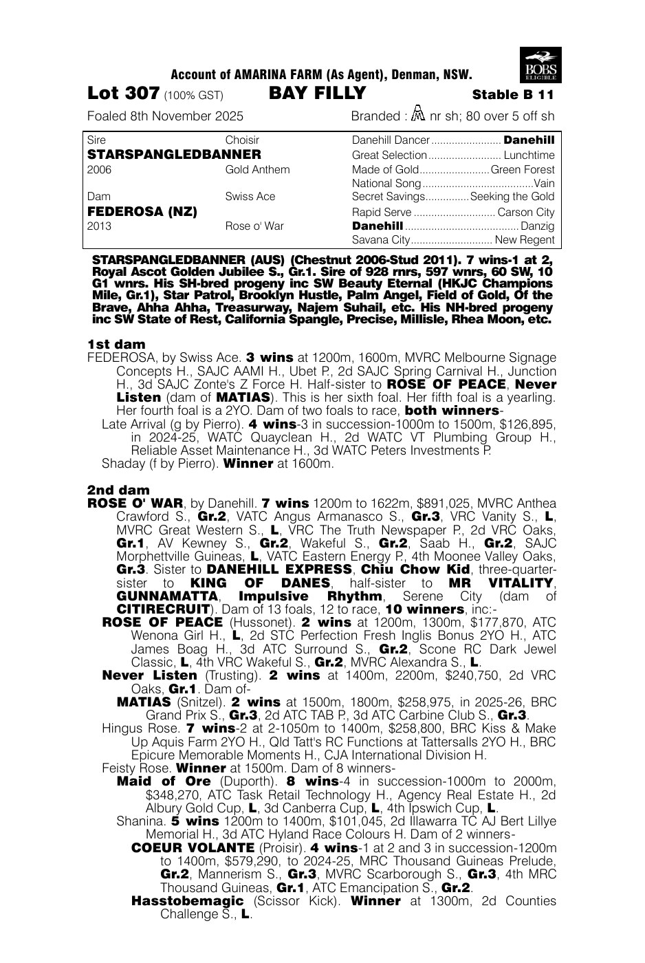 Pedigree - Lot 307