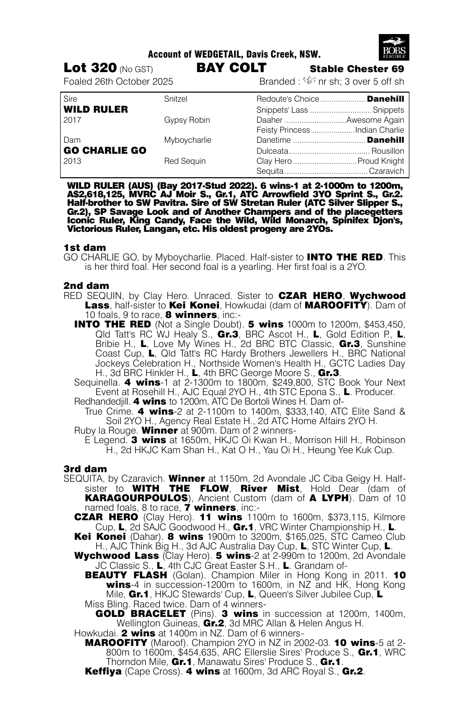 Pedigree - Lot 320
