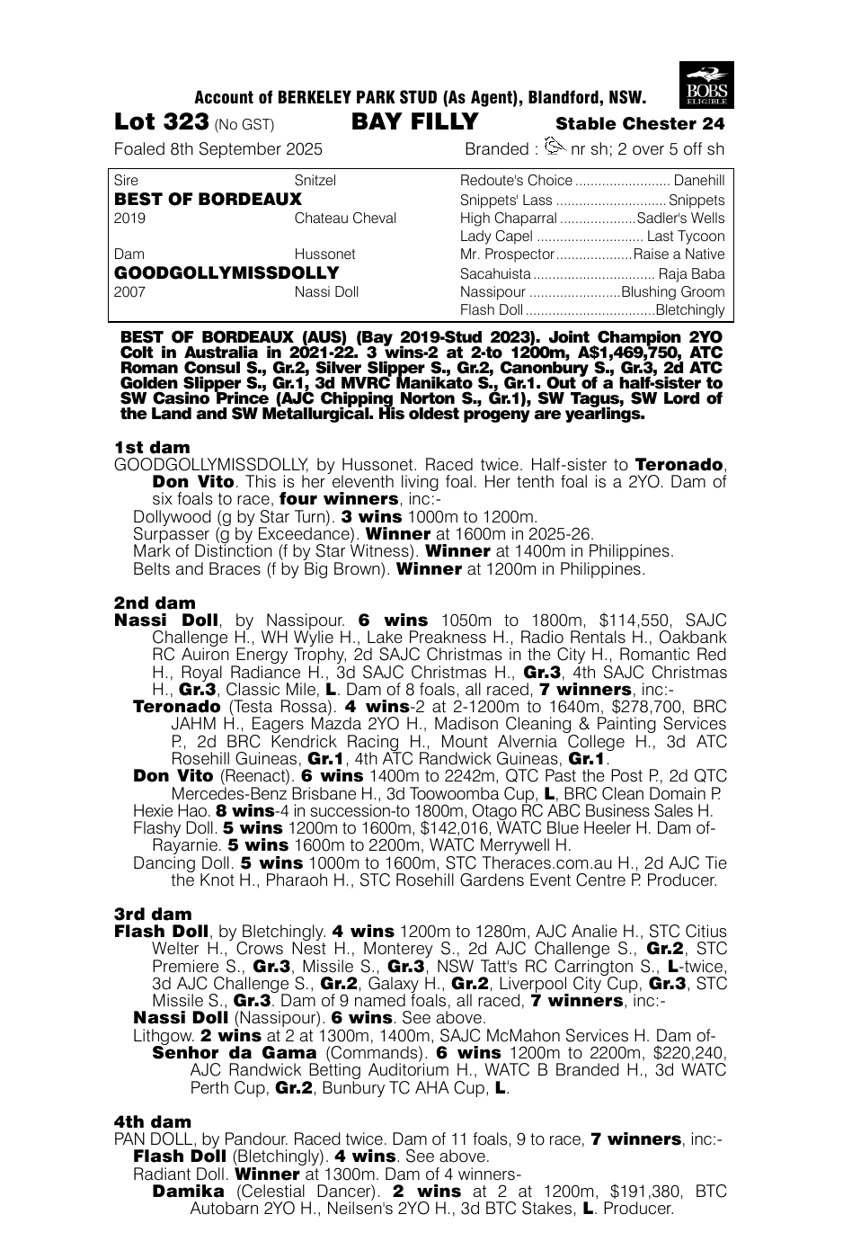 Pedigree - Lot 323