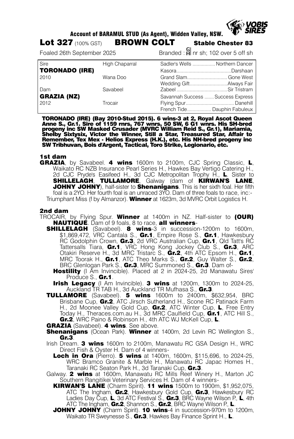 Pedigree - Lot 327