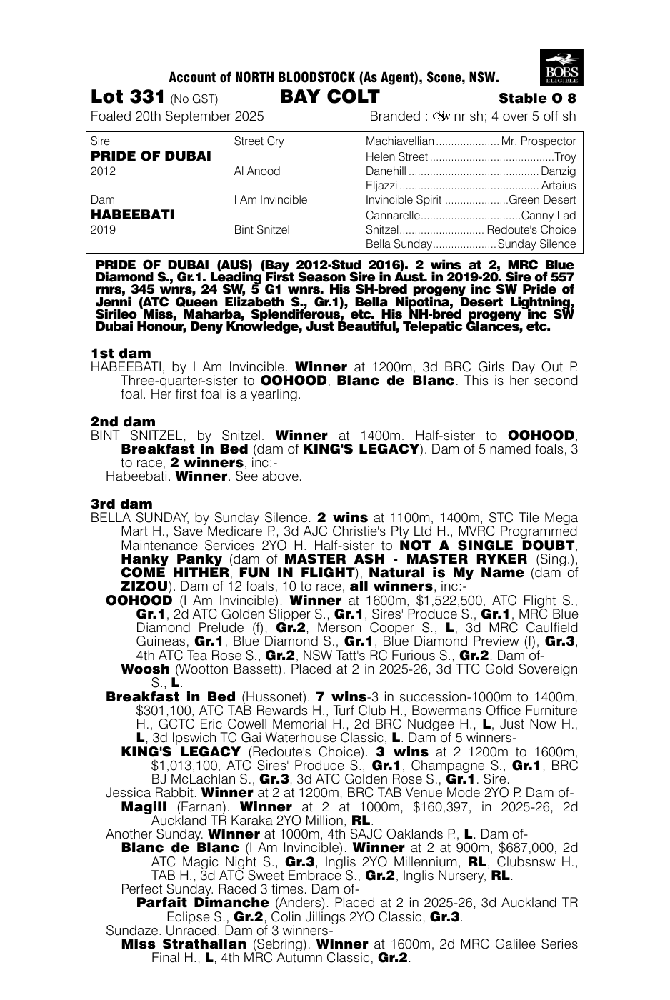 Pedigree - Lot 331