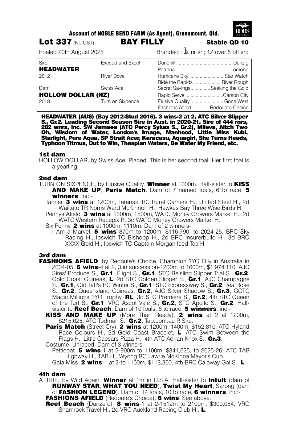 Pedigree - Lot 337