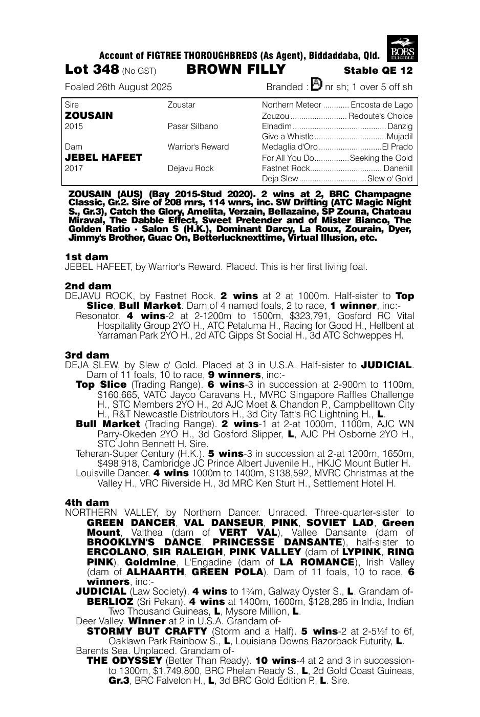 Pedigree - Lot 348