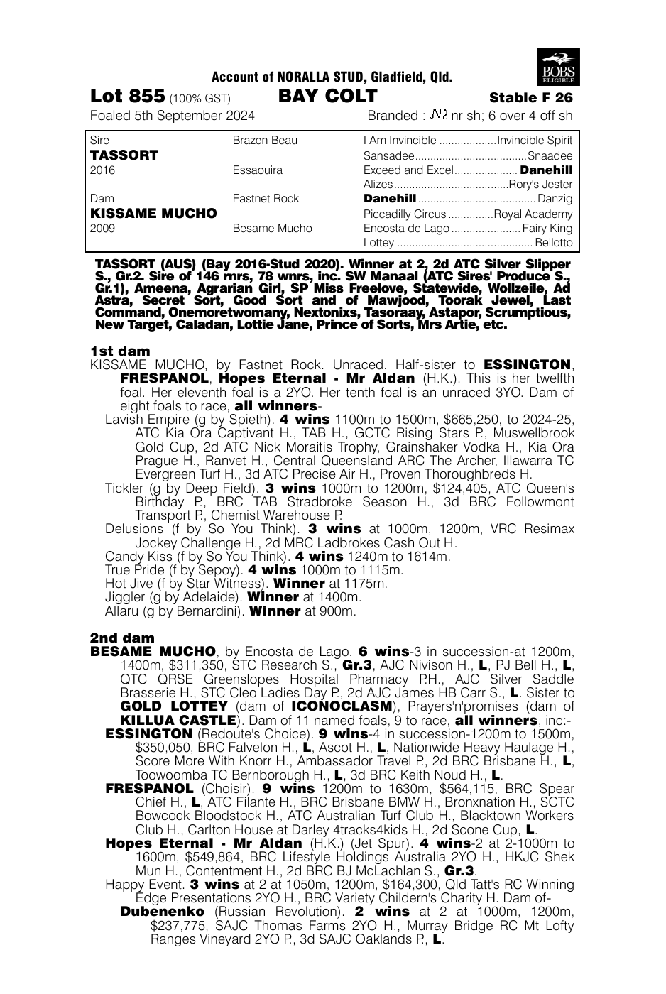 Pedigree - Lot 855