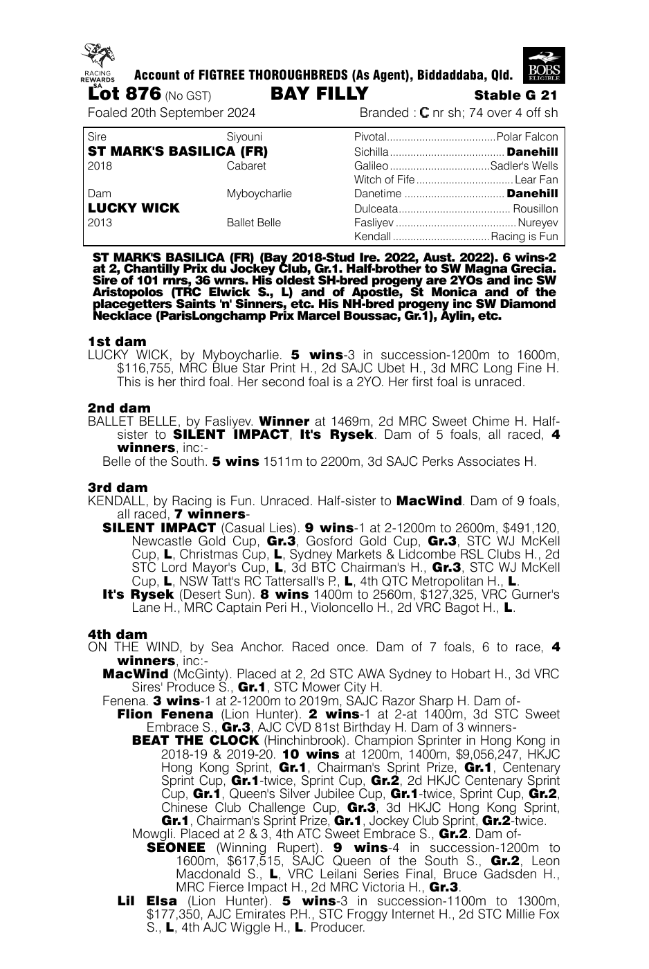 Pedigree - Lot 876